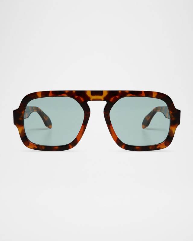 Jane Tortoise Acetate Aviator Sunglasses